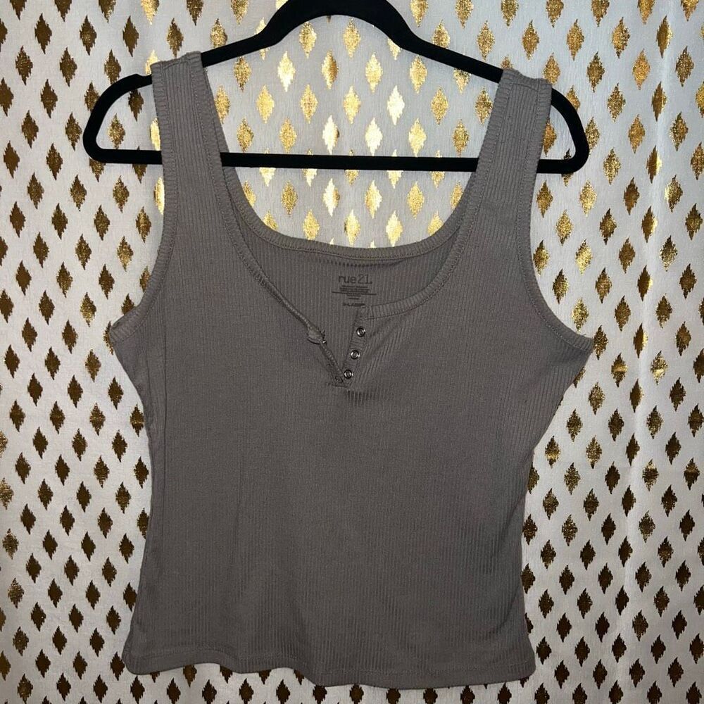 Rue 21 cropped tan tank top size XL